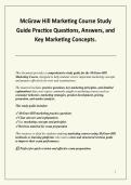 McGraw Hill Marketing Course Study Guide Practice Questions&comma; Answers&comma; and Key Marketing Concepts&period;