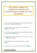 EMT FISDAP CARDIOLOGY&comma; CARDIOLOGY FISDAP EXAM QUESTIONS AND ANSWERS 100&percnt; PASS 2026 EDITION