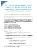 NCCCO TELESCOPIC BOOM CRANE - SWING CAB &lpar;TLL&rpar; & CORE SITE WINTER ACTUAL EXAM 2026&sol;2027 Complete Questions and Answers Expert Verified Pass Guaranteed - A&plus; Graded