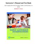 Instructor&rsquo;s Manual and Test Bank for Early Language Intervention for Infants&comma; Toddlers&comma; and Preschoolers&comma; 1st edition by Robert E&period; Owens&comma; Chapter 1-10 &vert; All Chapters