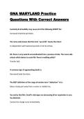 GNA MARYLAND Practice Questions With Correct Answers