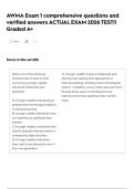 AWMA Exam 1  comprehensive questions and verified answers ACTUAL EXAM 2026 TEST&excl;&excl; Graded A&plus; 