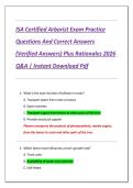 ISA Certified Arborist Exam Practice  Questions And Correct Answers  &lpar;Verified Answers&rpar; Plus Rationales 2026  Q&A &vert; Instant Download Pdf