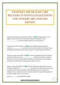 CHAPTER 2 THE HEALTH CARE DELIVERY SYSTEM EXAM QUESTIONS AND ANSWERS 100&percnt; PASS 2026 EDITION