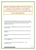 HLTH 1520 &lpar;HEALTHFUL LIVING TEST&rpar; - GEORGIA SOUTHERN UNIVERSITY&period; EXAM QUESTIONS AND ANSWERS 100&percnt; PASS 2026 EDITION