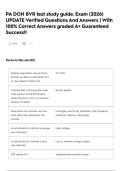 PA DOH BVR test study guide&period; Exam &lpar;2026&rpar; UPDATE Verified Questions And Answers &vert; With 100&percnt; Correct Answers graded A&plus; Guaranteed Success&excl;&excl;