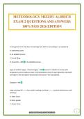 METEOROLOGY MIZZOU ALDRICH EXAM 2 QUESTIONS AND ANSWERS 100&percnt; PASS 2026 EDITION