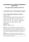 BSN PREREQUISITES COMPREHENSIVE PRACTICE TEST 2026&sol;2027 &vert; All Subjects Full-Length Examination &vert; Verified Questions and Answers with Detailed Rationales &vert; Pass Guaranteed - Graded A&plus;
