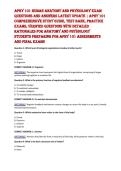APHY 101 Human Anatomy and Physiology Exam Questions and Answers Latest Update &vert; APHY 101 Comprehensive Study Guide&comma; Test Bank&comma; Practice Exams&comma; Verified Questions with Detailed Rationales for Anatomy and Physiology Students Preparing for APHY 101 Assessme