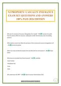 NJ PROPERTY&sol; CASUALTY INSURANCE EXAM SET QUESTIONS AND ANSWERS 100&percnt; PASS 2026 EDITION