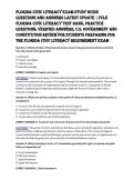 Florida Civic Literacy Exam Study Guide Questions and Answers Latest Update &vert; FCLE Florida Civic Literacy Test Bank&comma; Practice Questions&comma; Verified Answers&comma; U&period;S&period; Government and Constitution Review for Students Preparing for the Florida Civic Literacy Requir