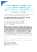 CS6250 COMPUTER NETWORK EXAM 2 ACTUAL EXAM 2026&sol;2027 Complete Questions and Answers Expert Verified Pass Guaranteed - A&plus; Graded