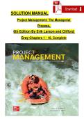 Solution Manual for Project Management&colon; The Managerial Process&comma; 8th Edition&comma; by Erik Larson and Clifford Gray