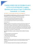 CS6250 COMPUTER NETWORK EXAM 2 ACTUAL EXAM 2026&sol;2027 Complete Questions and Answers Expert Verified Pass Guaranteed - A&plus; Graded