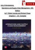 Solution Manual for Operations and Supply Chain Management 16th Edition by Jacobs & Chase