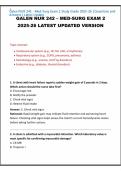 Galen NUR 242 - Med-Surg Exam 2 Study Guide 2025-26 &vert; Questions and  Answers &vert; Latest Update