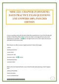 NRSE 2221&colon; CHAPTER 25 &lpar;HYGIENE&rpar; DAVIS PRACTICE EXAM QUESTIONS AND ANSWERS 100&percnt; PASS 2026 EDITION