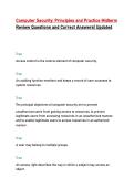 Computer Security&colon; Principles and Practice Midterm Review Questions and Correct Answers&vert; Updated