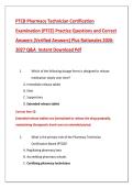 PTCB Pharmacy Technician Certification Examination &lpar;PTCE&rpar; &ndash; Pharmacy Technician Certification Board &ndash; Practice Questions&comma; Verified Answers&comma; and Rationales Exam Preparation LATEST UPDATE