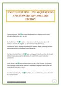 NSG 221 HESI FINAL EXAM QUESTIONS AND ANSWERS 100&percnt; PASS 2026 EDITION