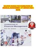 SOLUTION MANUAl FOR FOUNDATIONS OF FINANCIAL MANAGEMENT 18TH EDITION STUDY NOTES  