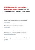 MDARD Michigan 3A Turfgrass Pest Management Study Guide Questions with  Correct Answers &vert; Verified &vert; Latest Update 