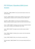 PSY 330 Exam 2 Questions With Correct Answers