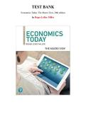 Test Bank for Economics Today&colon; The Macro View&comma; 20th edition by Roger LeRoy Miller&comma; Chapter 1-33 &vert; All Chapters