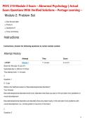 PSYC 210 Module 2 Exam &ndash; Abnormal Psychology &vert; Actual Exam Questions With Verified Solutions &ndash; Portage Learning &ndash;