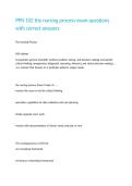 PPN 102 the nursing process exam questions with correct answers