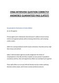 CRNA INTERVIEW QUESTION CORRECTLY ANSWERED GUARANTEED PASS &lpar;LATEST&rpar;