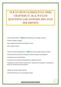 NUR 333 MUSCULOSKELETAL &lpar;MSK&rpar; CHAPTERS 37&comma; 38&comma; & 39 EXAM QUESTIONS AND ANSWERS 100&percnt; PASS 2026 EDITION