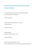 Pharm Final NU 553 Exam Questions With Correct Answers