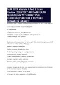 NUR 1023 Module 1 And 2 Exam Review &lpar;2026&sol;2027&rpar; UPDATE&vert;EXAM QUESTIONS WITH MULTIPLE CHOICES &vert;VERIFIED & REVISED ANSWERS &lpar;NEW&rpar;&excl;&excl;&excl;