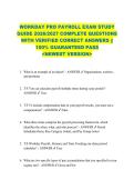 WORKDAY PRO PAYROLL EXAM STUDY  GUIDE 2026&sol;2027 COMPLETE QUESTIONS  WITH VERIFIED CORRECT ANSWERS &vert;&vert;  100&percnt; GUARANTEED PASS  <NEWEST VERSION> 