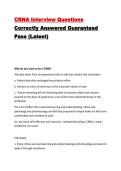 CRNA Interview Questions Correctly Answered Guaranteed Pass &lpar;Latest&rpar;
