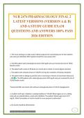 NUR 2474 PHARMACOLOGY FINAL 2 LATEST VERSIONS &lpar;VERSION A & B&rpar; AND A STUDY GUIDE EXAM QUESTIONS AND ANSWERS 100&percnt; PASS 2026 EDITION