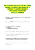 PSYCHOLOGY 1004 EXAM 1 STUDY GUIDE  2026&sol;2027 COMPLETE QUESTIONS WITH  VERIFIED CORRECT ANSWERS &vert;&vert;  100&percnt; GUARANTEED PASS  <NEWEST VERSION> 