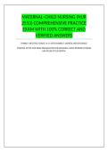 MATERNAL&ndash;CHILD NURSING &lpar;NUR 2513&rpar; COMPREHENSIVE PRACTICE EXAM WITH 100&percnt; CORRECT AND VERIFIED ANSWERS