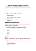 Pediatric CPR and First Aid Certification Practice Questions and Answers