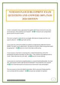 NUR3410 EXAM II BLUEPRINT EXAM QUESTIONS AND ANSWERS 100&percnt; PASS 2026 EDITION