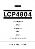 LCP4804 Assignment 2 Answers - Semester 1 &comma; 2026 &vert; Due Date 2026