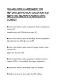 NSG6435 WEEK 5 ASSIGNMENT FOR MIDTERM CERTIFICATION EVALUATION TEST PAPER 2026 PRACTICE SOLUTION 100&percnt; CORRECT