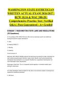 WASHINGTON STATE ESTHETICIAN WRITTEN ACTUAL EXAM 2026&sol;2027 &vert; RCW 18&period;16 & WAC 308-20 &vert; Comprehensive Practice Test &vert; Verified Q&A &vert; Pass Guaranteed - A&plus; Graded