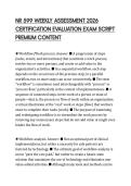 NR 599 WEEKLY ASSESSMENT 2026 CERTIFICATION EVALUATION EXAM SCRIPT PREMIUM CONTENT
