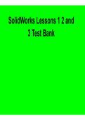 SolidWorks Lessons 1 2 3 Test Bank Practice Questions Answers Detailed Solutions Engineering Training Resource 2025&sol; 2026