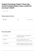 Surgical Technology Chapter 7 Exam fully solved & updated &lpar;latest version verified for accuracy&rpar; &vert; Latest&excl;&excl;