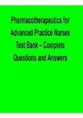 Pharmacotherapeutics for Advanced Practice Nurses Test Bank Complete Questions and Answers Study Resource 2025&sol; 2026