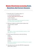 Master Electrician Licensing Exam Practice Questions and Answers