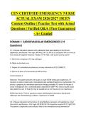 CEN CERTIFIED EMERGENCY NURSE ACTUAL EXAM 2026&sol;2027 &vert; BCEN Content Outline &vert; Practice Test with Actual Questions &vert; Verified Q&A &vert; Pass Guaranteed - A&plus; Graded